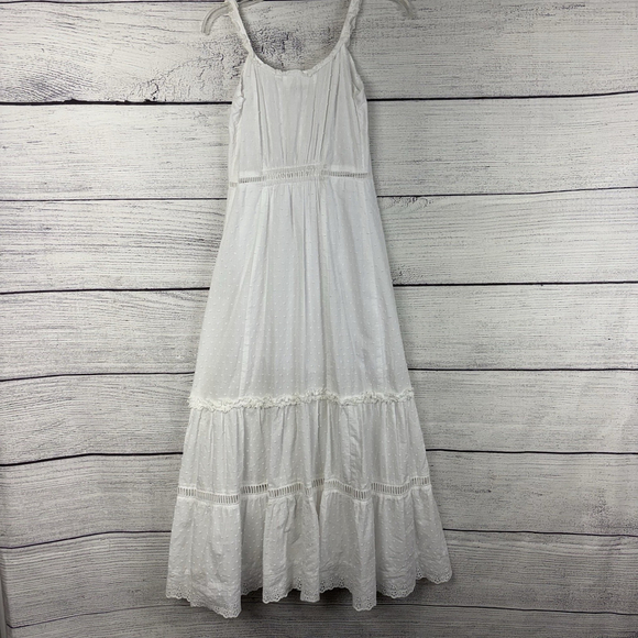 Walker & Wade Maci Maxi Dress White Eyelet Lace Boho Tiered Summer Beach XS - Picture 3 of 7